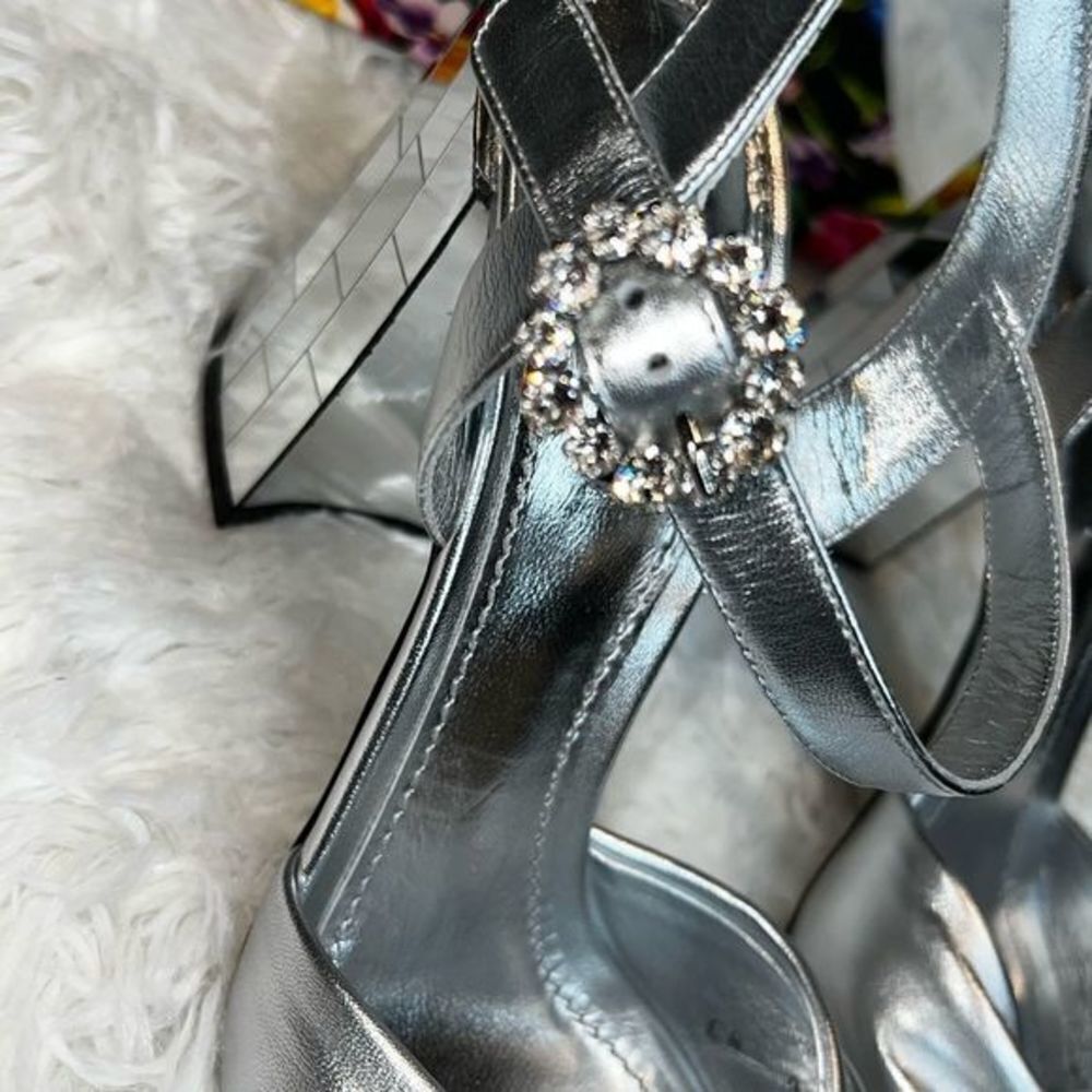 DOLCE & GABBANA Mirrored Heel fancy Wedding heeled sandal silver Shoe - Picture 7 of 7